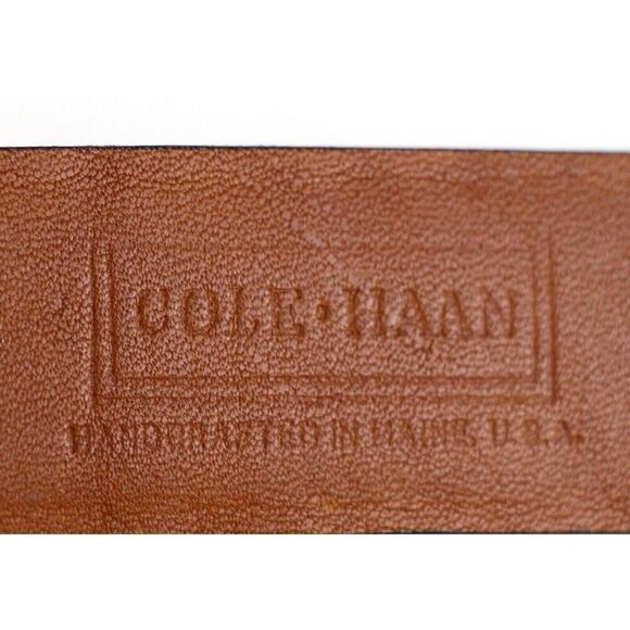 Cole Haan REDDISH BROWN GENUINE LEATHER 1 1/8"Wd CASUAL DRESS BELT Sz 38/95 (B31 - Picture 7 of 15
